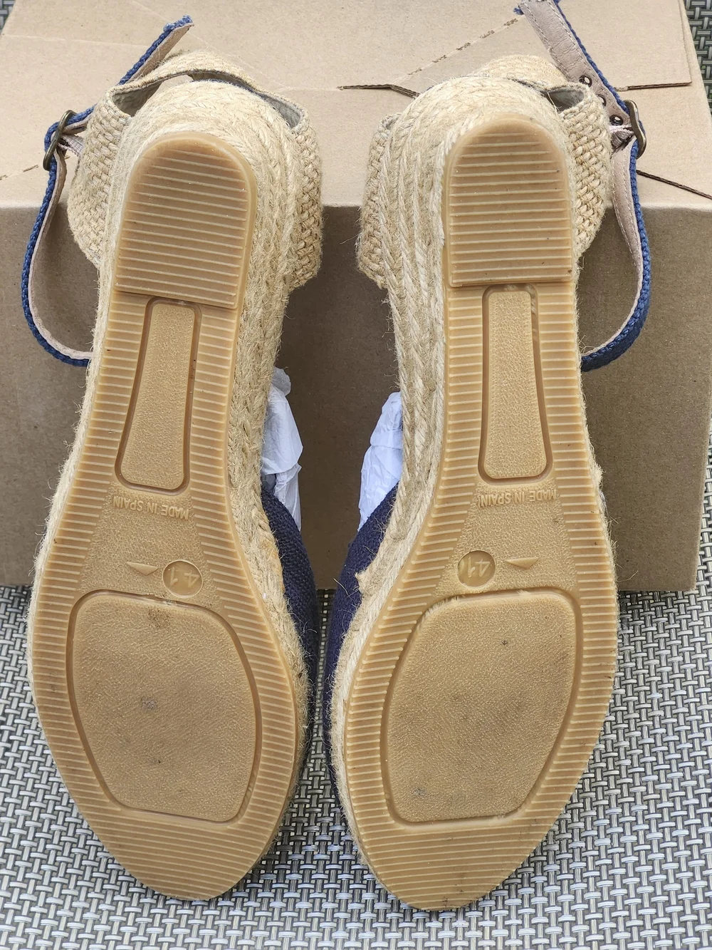 NWOT Viscata Barcelona Navy Blue Canva Wedge Espadrilles Size 41 US 10